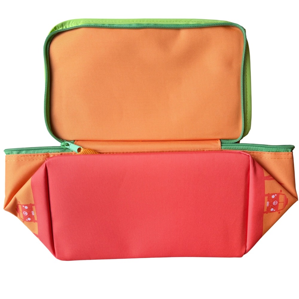 Trader Joe's Mini Insulated Bag 2026 Orange Green Zipper Lunch Bag NWT - Picture 2 of 4